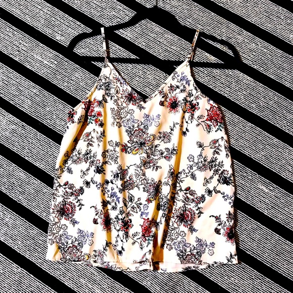 Floral Print Spaghetti Strap Tank Top (M) NWT