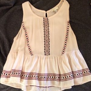 Peplum Top With Embroidery