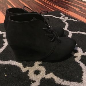 Black suede booties