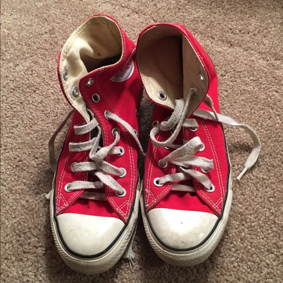 Red high top converse