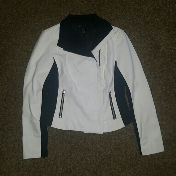 SALE Black and white faux leather jacket