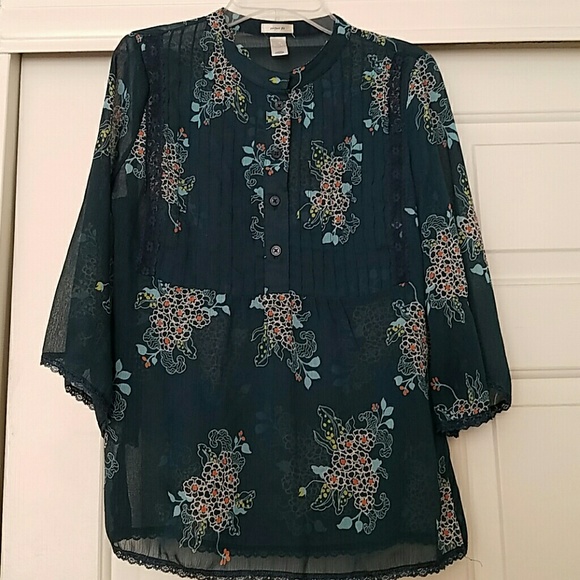 Sheer Floral Blouse