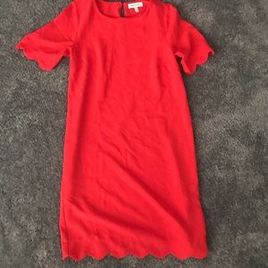 Scalloped Red Dress