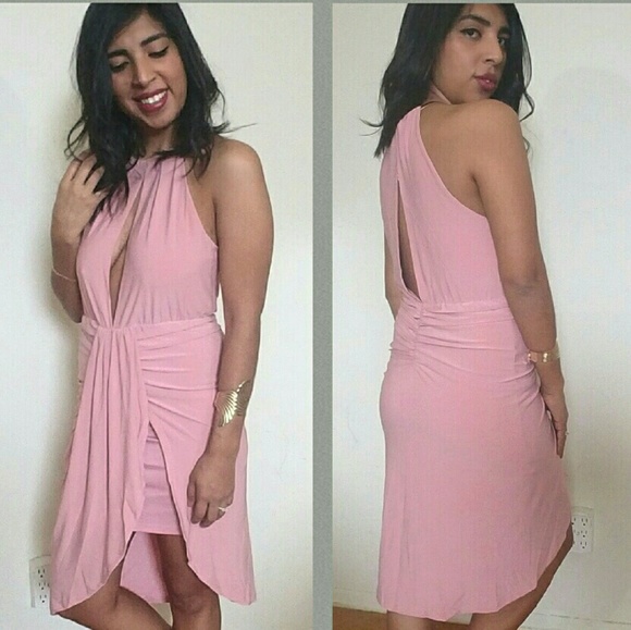 🍃BUY 2 GET 1FREE🍃PINK RUCHED OVERLAY DRESS - Picture 2 of 4