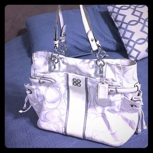 White & Cream Coach purse