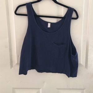 American Apparel navy crop top