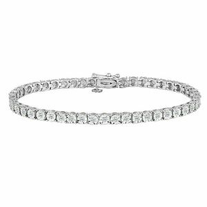 Sterling Silver Round-Cut Diamond Tennis Bracelet