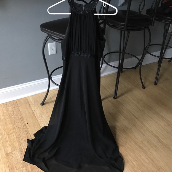 Black Jones wear floor length dress with beading