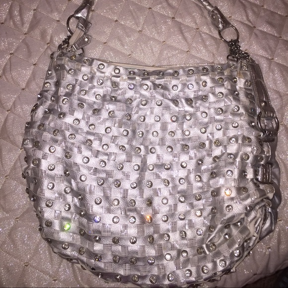 Silver jeweled hobo bag from Buckle