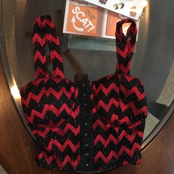 Red and Black Bralette Top
