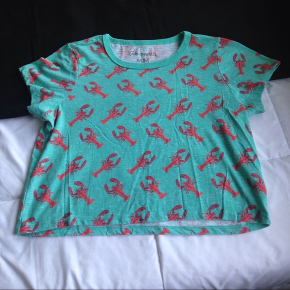 Aeropostale Lobster Print Crop Top