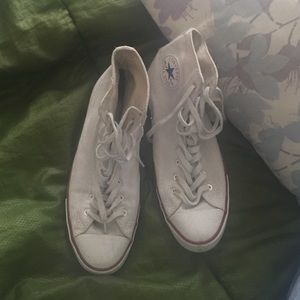 High top white Chuck Taylor's