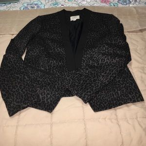Ann Taylor Loft grey cheetah print blazer