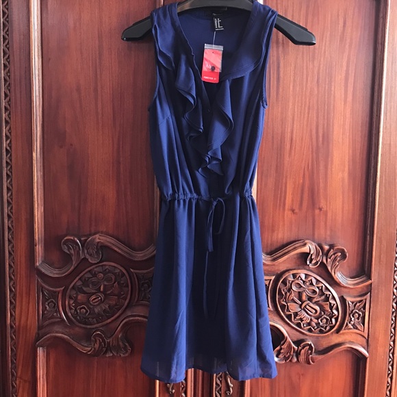Forever 21 ruffle button down day dress XS