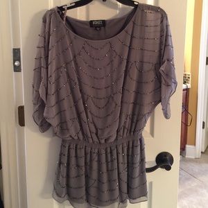 Sequined gray blouse