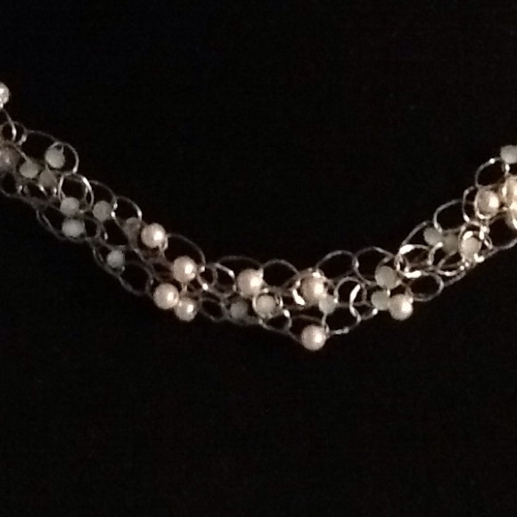 Handmade Petite Pearl and Crystal necklace.