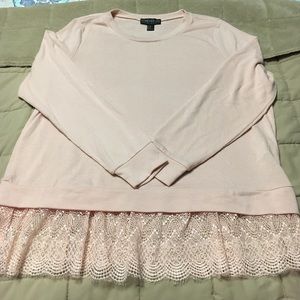 Pink top ruffle detail