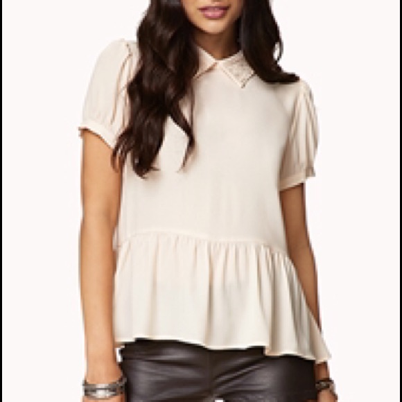 Chiffon crochet Peter Pan blouse