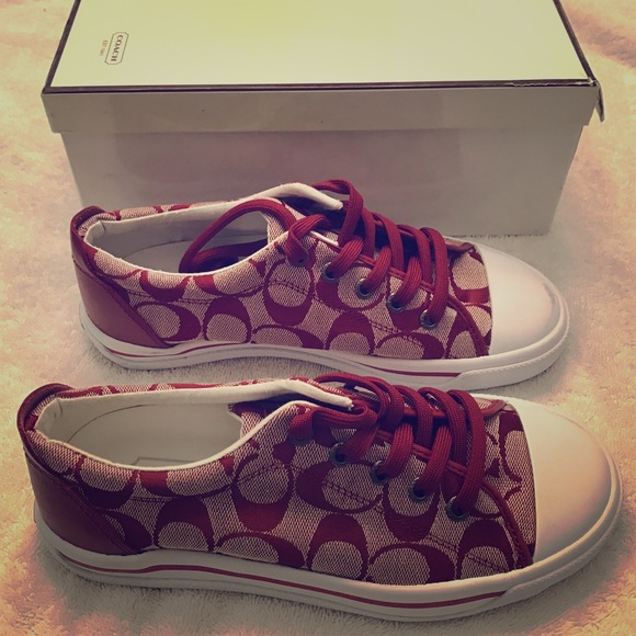 Coach size 6 1/2 tennis shoes in red