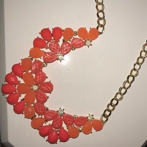 J. Crew coral and peach statement necklace