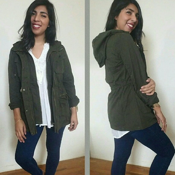 ❗LAST ONE❗SAFARI OLIVE HOOD UTILITY JACKET [D] - Picture 2 of 5