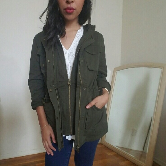 ❗LAST ONE❗SAFARI OLIVE HOOD UTILITY JACKET [D] - Picture 3 of 5