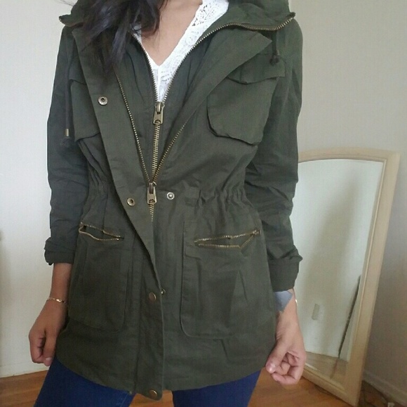 ❗LAST ONE❗SAFARI OLIVE HOOD UTILITY JACKET [D] - Picture 4 of 5