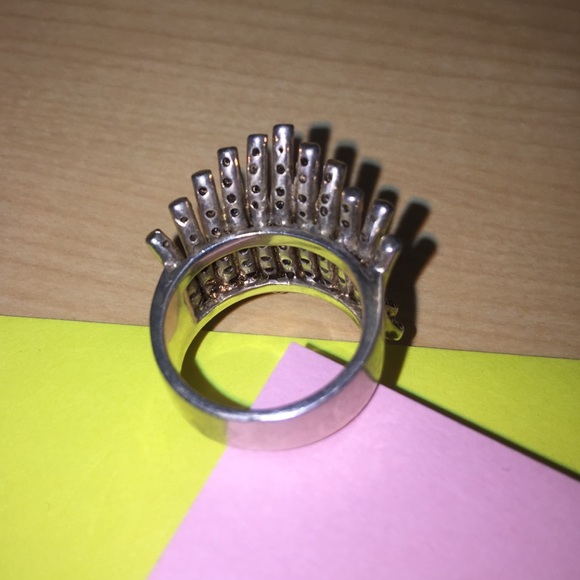 Solid Silver And Sapphires Ring - image 4