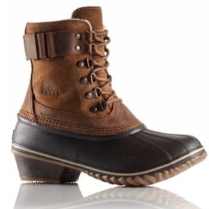 Women's Brown Winter Fancy Lace Duck Boots