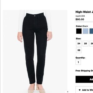 NWT American Apparel High-Waist Jean size 28