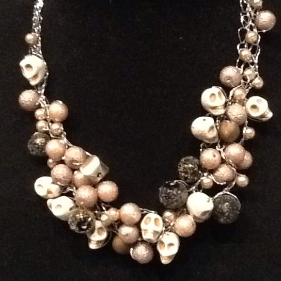 Handmade Happy Skull necklace.