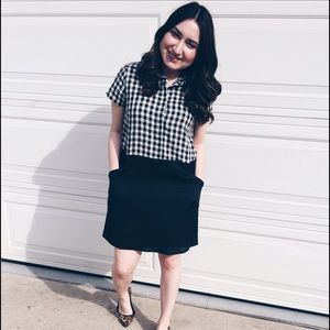 SOLD // Black + White Checkerboard Tunic