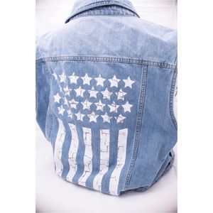 American flag Jean vest