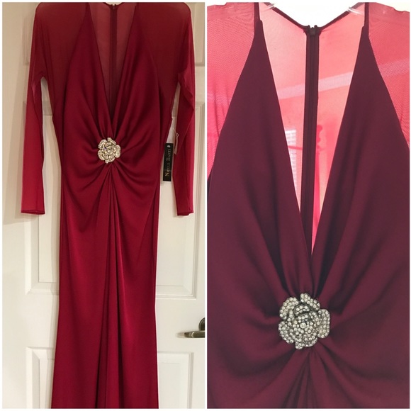 Nicole Batki Red Evening Gown