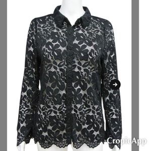 NWT! Black lace BCBGMaxazria top!