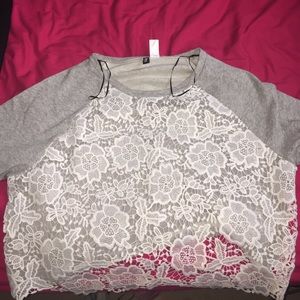 Laced sweat top