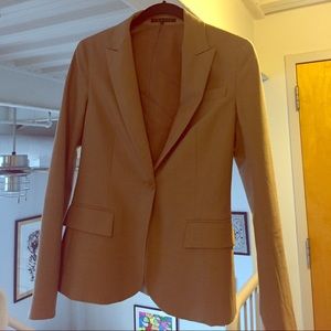 Theory tailored "Gabe" jacket in tan. Size 6.