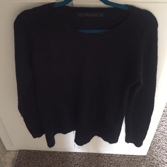 Long black fuzzy Zara Women sweater