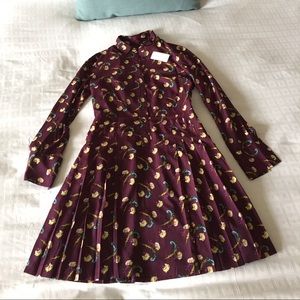 Floral Pleated Skirt Shirtdress banana republic