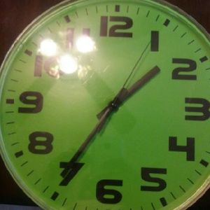 Bright green clock