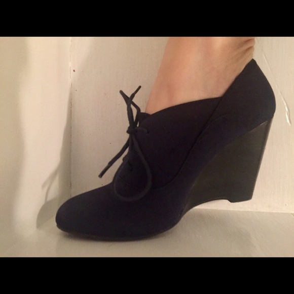 Blue Suede Wedge Women's Shoes