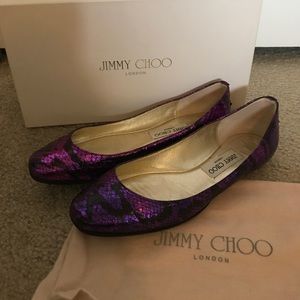 SOLD! Jimmy choo snake skin flats