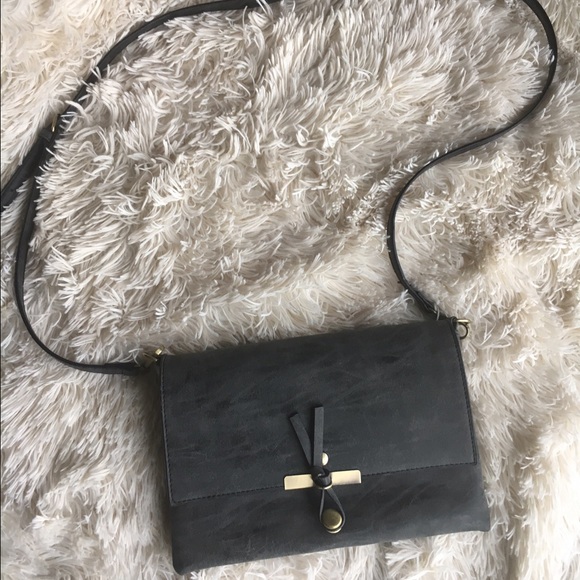 Grey Suade Crossbody Purse