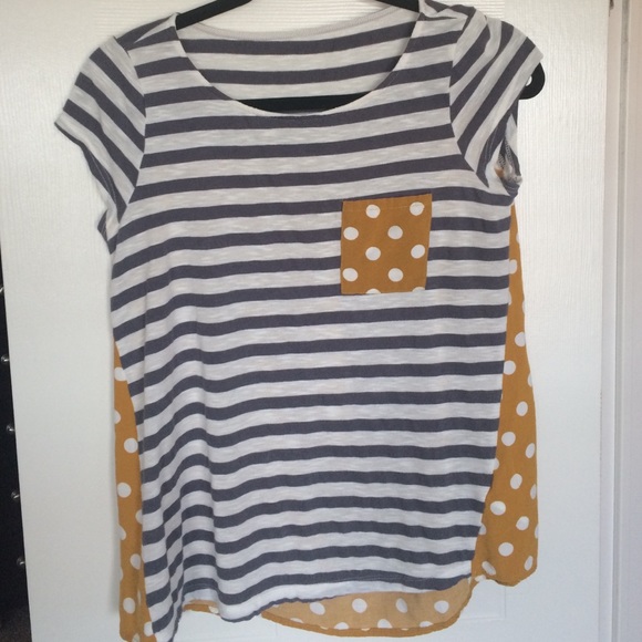 Anthropologie Tops - Anthropologie polka dot and stripe tee