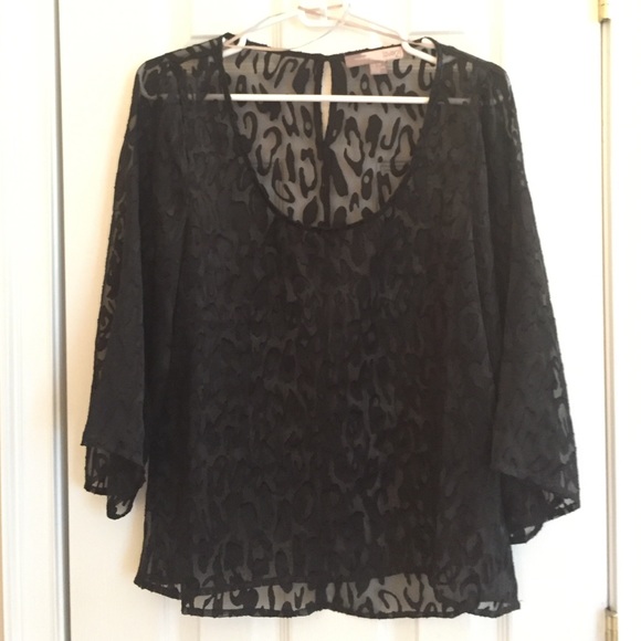 Sheer Black Leopard Print Blouse