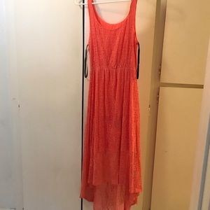 Peach high- low dress. Very cute! NWOT. Size XS
