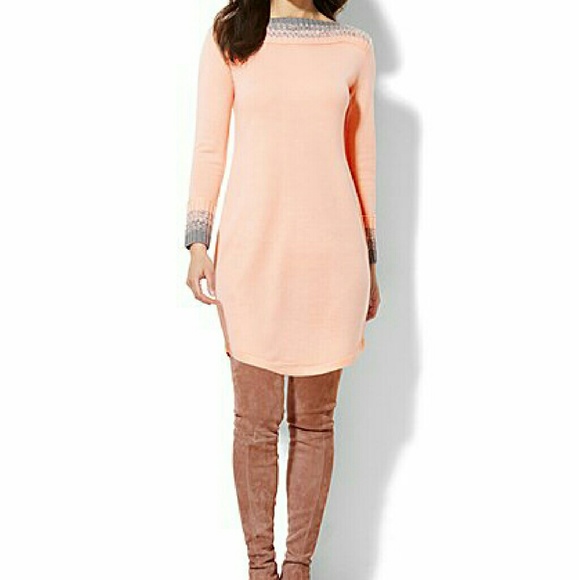 New York & Company Dresses & Skirts - Pink and Grey Sweater Dress