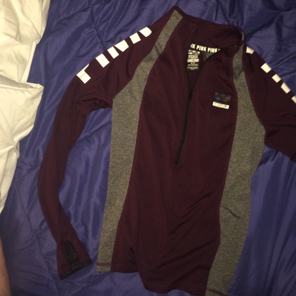 VS pink ultimate jacket maroon and grey