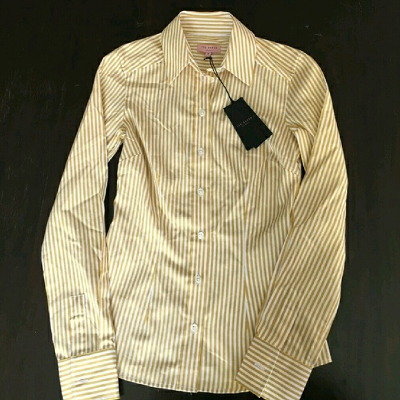 Ted Baker Gold Stripe Formal Button Down Shirt
