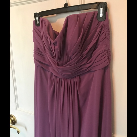 David's Bridal Strapless Chiffon Bridesmaid Dress